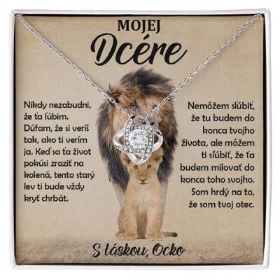 Mojej dcére – Náhrdelník s bielym 14k zlatom so zirkónovými kryštálikmi LEONA