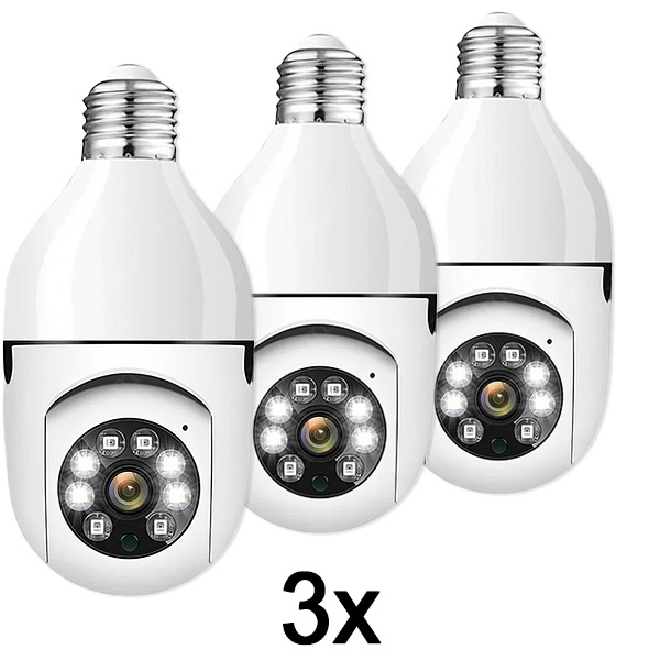 3x Inteligentná bezpečnostná žiarovková kamera | BULBCAM