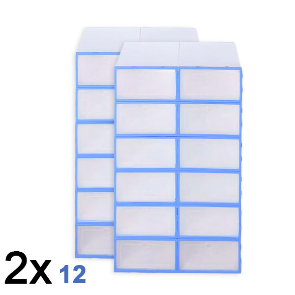 2x Plastový box na topánky (12 kusov) | SHOEZY