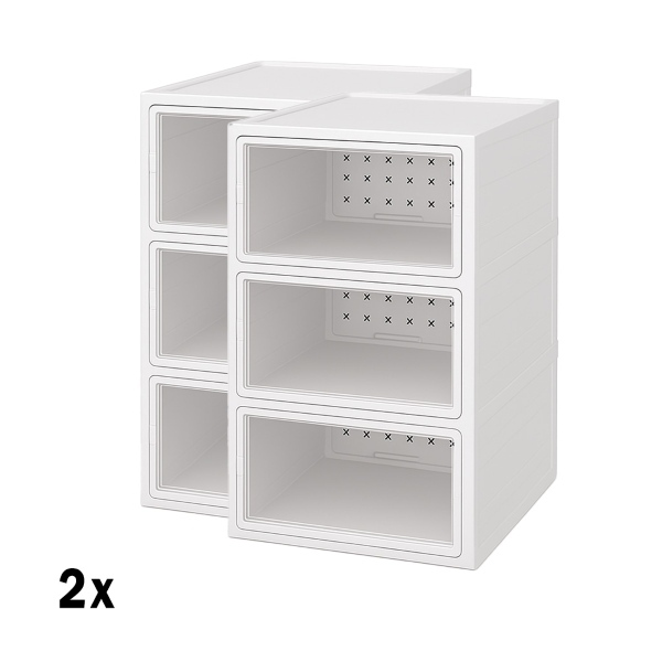 2x Skladací botník s priehľadnými dvierkami | SHOZBOX