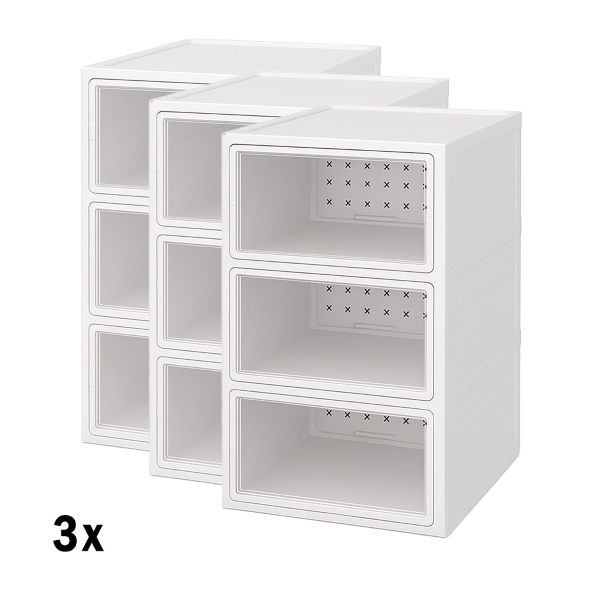3x Skladací botník s priehľadnými dvierkami | SHOZBOX