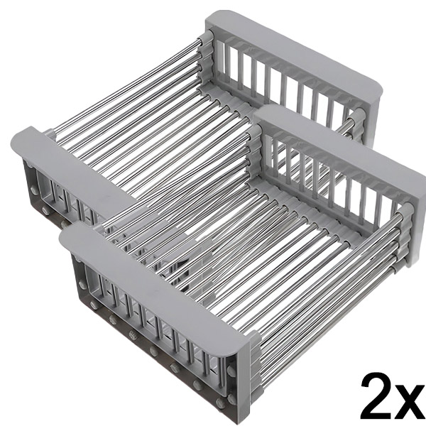 2x Nastaviteľný stojan a odkvapkávač na kuchynský drez | SINKMATE