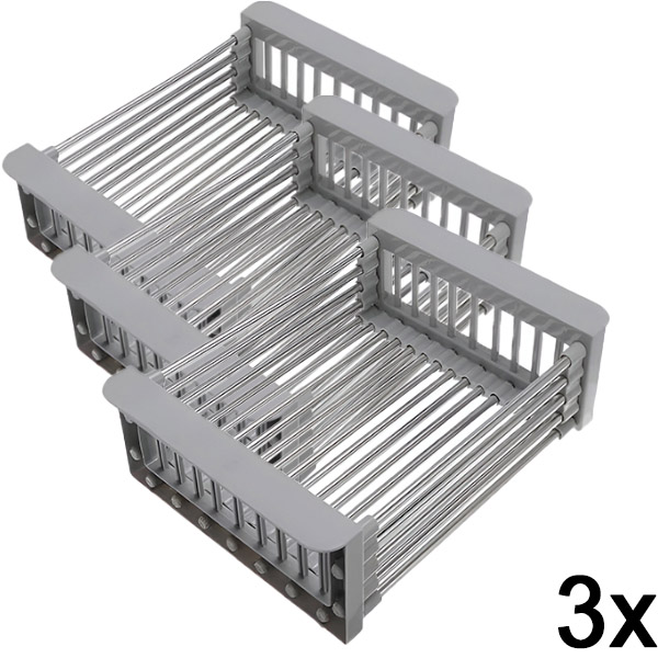 3x Nastaviteľný stojan a odkvapkávač na kuchynský drez | SINKMATE