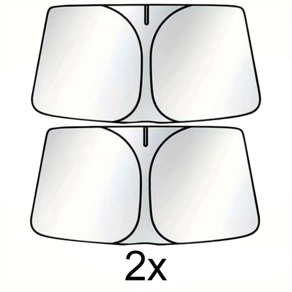 2x 4-vrstvová skladacia slnečná clona na auto (145×80 cm) | SUNDEO