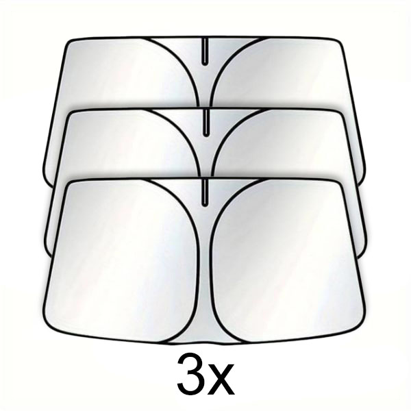 3x 4-vrstvová skladacia slnečná clona na auto (145×80 cm) | SUNDEO