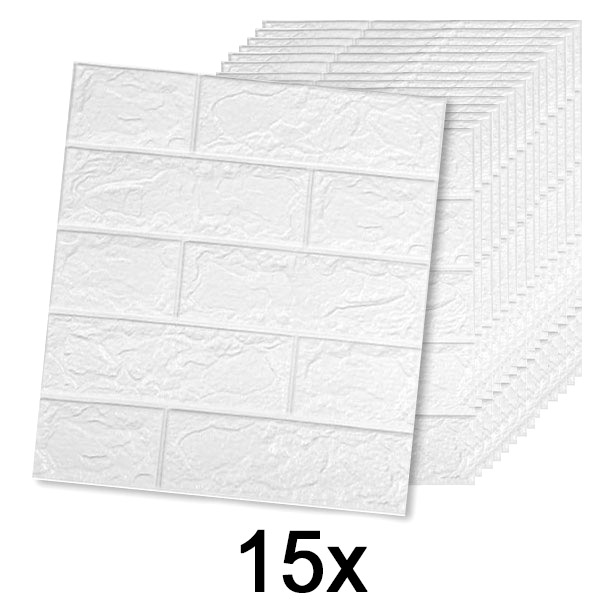 3x (5 kusov) Samolepiaca tehlová tapeta s 3D vzorom | BRICKSBY